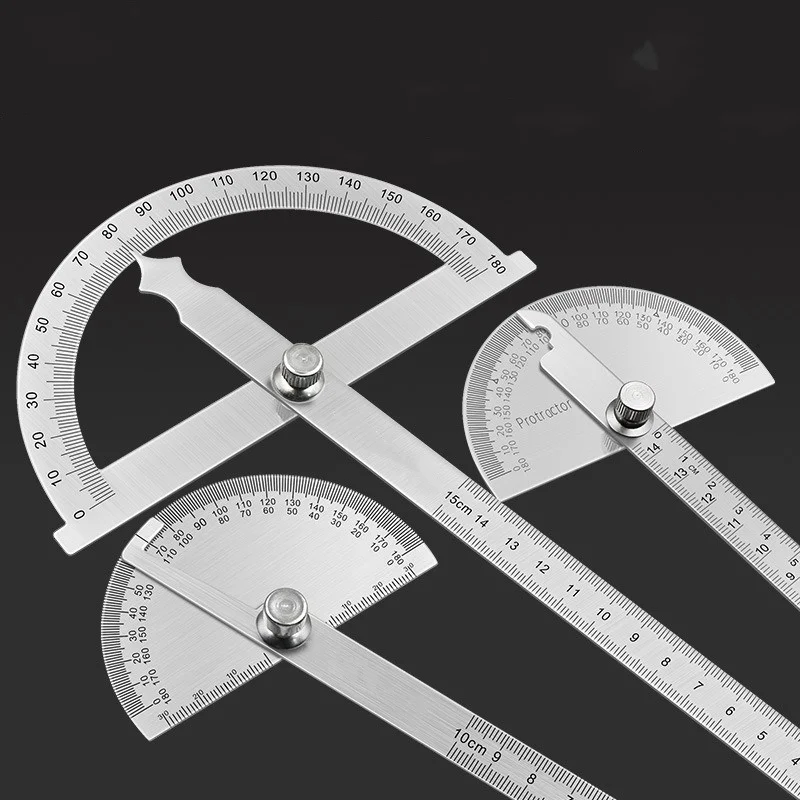 Angle Meter Measure Protractor Ruler Metal Finder 180 Degree Guage Goniometer Stainless Steel Woodworking Wood Measurement Tool