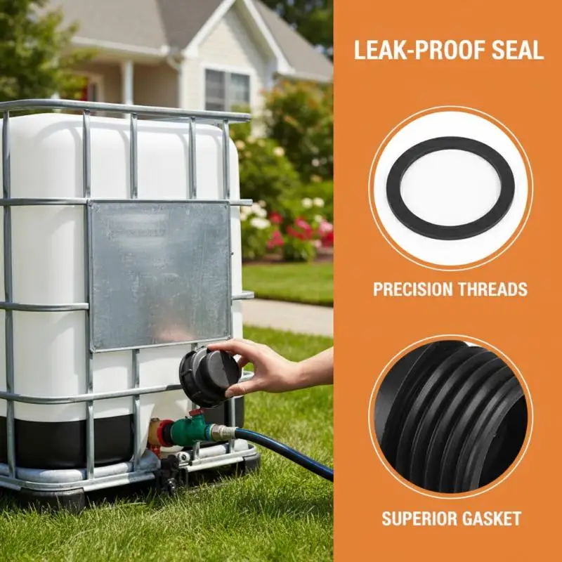 S60X6 IBC Tank Fitting Coarse Threaded Cap 1/2 3/4 1 Inch Adapter for Garden Chemical Water Container