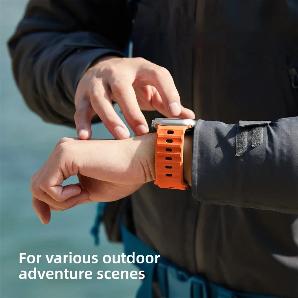 Sport Band For Apple Watch Ultra 2 Strap 49mm 45mm 40mm 44mm 38-42mm 46mm 41mm  Silicone Bracelet iWatch Series 9 8 7 6 SE 5 4 3