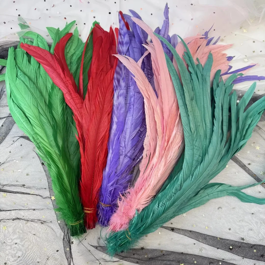 

500 шт. цветных перьев павлиньего хвоста, 25-30 см, натуральные перья фазана для поделок, декора на карнавал и свадьбу