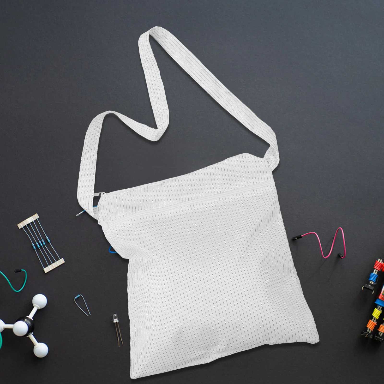 

Anti Static Dust Free Bag Single Layer Clean Room Washable Pouch Spacious Storage Polyester Fiber Garment Protection