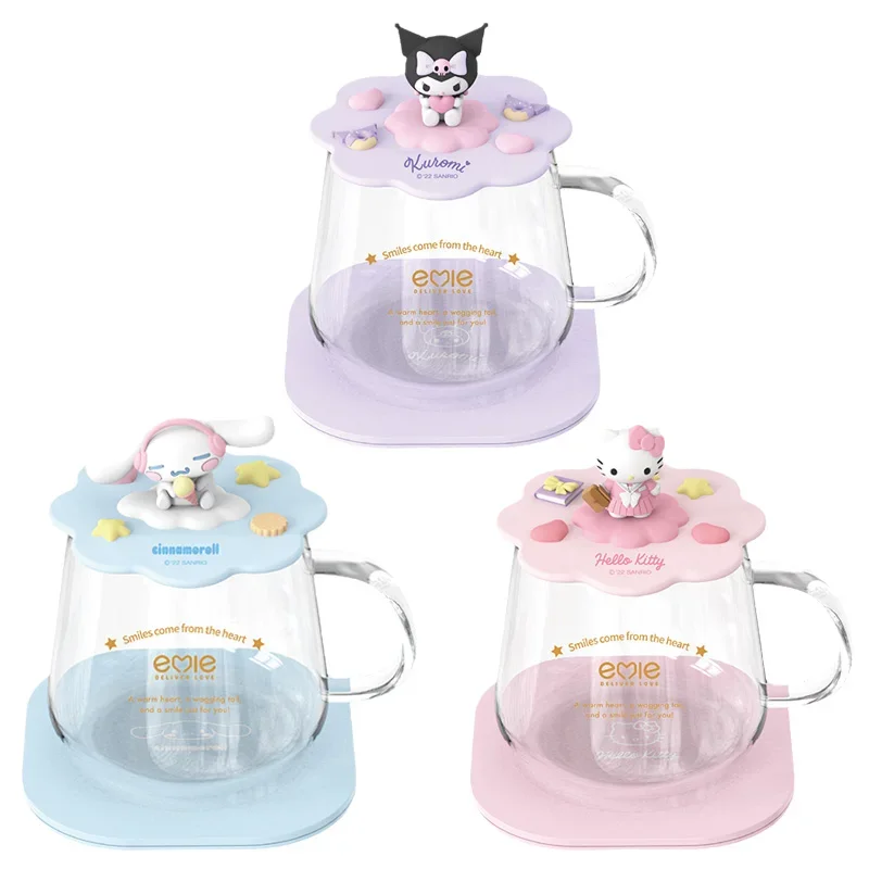 Sanrioed Anime Cartoon Cinnamoroll Kittys Office inteligentna stała temperatura automatyczne ogrzewanie kubek termiczny Coaster garnitur