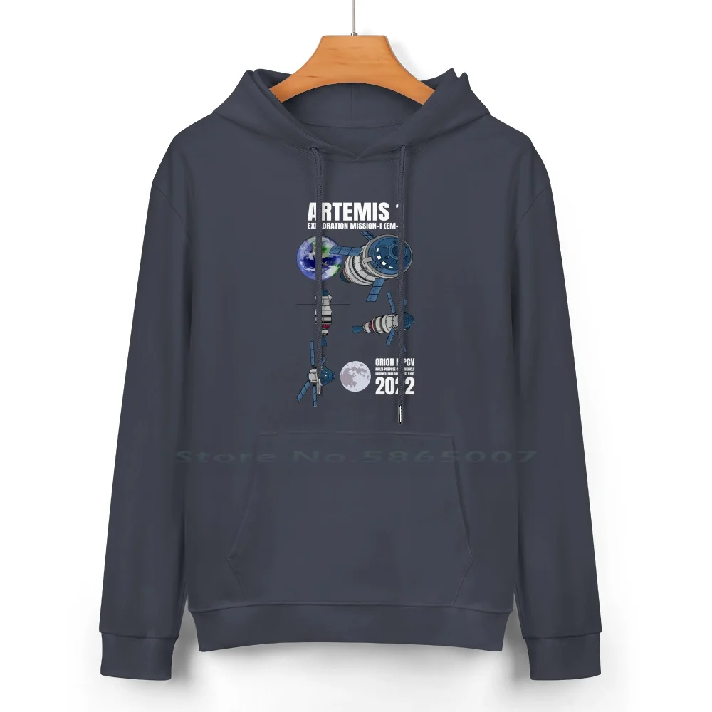 Artemis 1 Moon Exploration Mission 1 2022 Gift Pure Cotton Hoodie Sweater 24 Colors Artemis 1 Moon Mission 2022 Moon