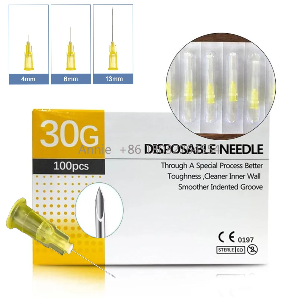 100PCS Superfine Small Painless Needles 36G-30G Sizes 4mm-38mm Ultrafine Teeth & Eyelid Tool Needles for Precision Work