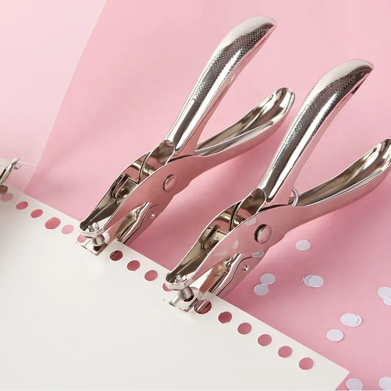 เครื่องเจาะรูเดี่ยวขนาด 6 มม. สำหรับเข้าเล่มแบบใช้มือ เหมาะสำหรับกระดาษ สมุดภาพ อุปกรณ์สำนักงาน และอุปกรณ์การเรียน