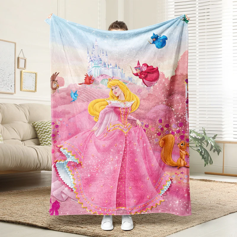 

Disney Sleeping Beauty Aurora Printed Blanket Soft Plush Throw Sofa Bed Warm Blanket Kids Gift Cartoon Home Decor