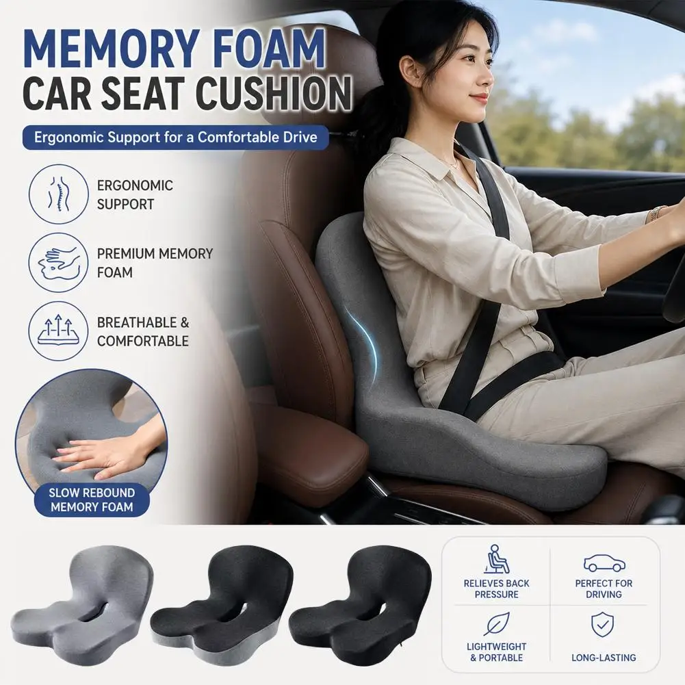 A Memory Foam Seat Cushion with an Integrated Backrest, Designed for Students,Office Chairs, Featuring an Ergonomic Design