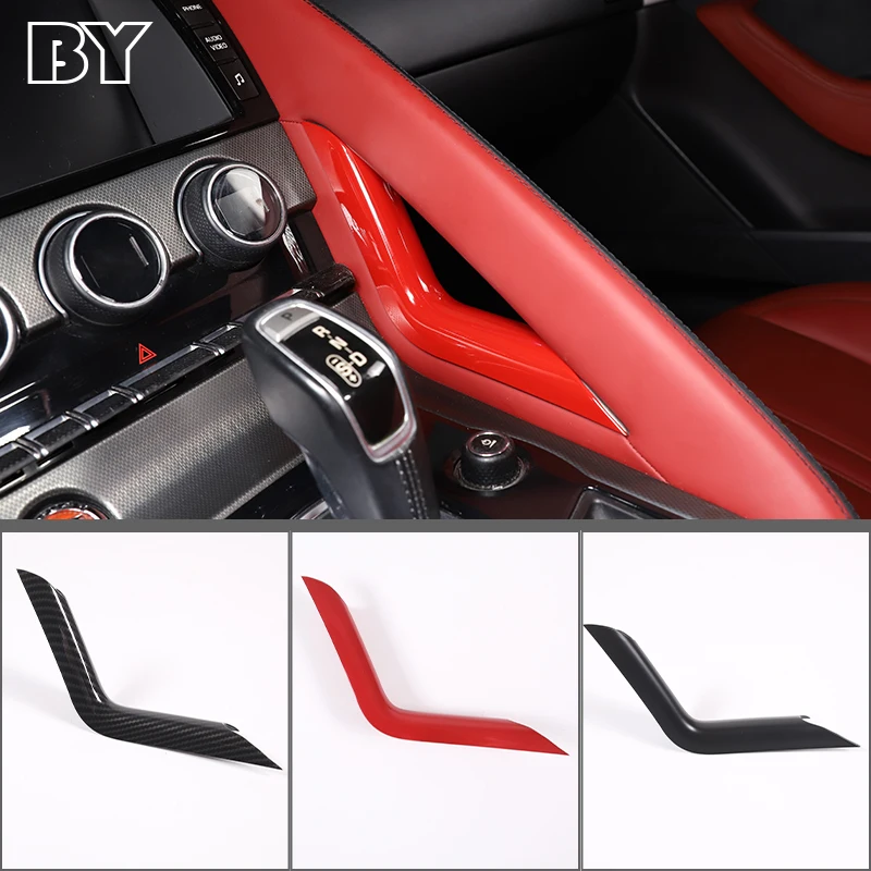 For Jaguar F-TYPE 20013-2024 ABS Carbon Fiber Car Center Control Gear Shift Right Side Decorative Strip Car Interior Accessories