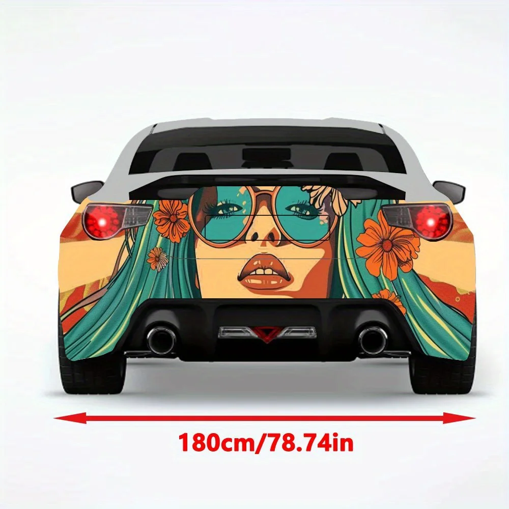 Flower - glasses Hippie Car StickerVinyl Decal for Car Rear, Waterproof Self-Adhesive Vinyl Stickers for Vehicle Tail & Bumper,