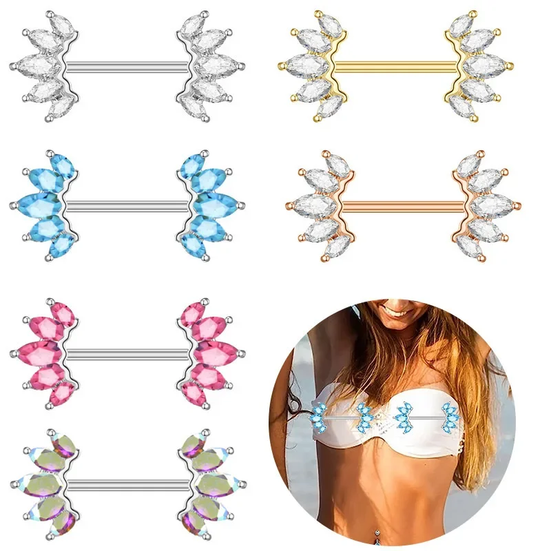 1Pair Stainless Steel Pink Nipple Piercing Jewelry Heart Wings Niplple Barbell Moon Devil Nipple Rings Body Piercing Pezon Mujer