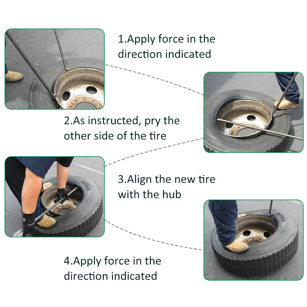 38 Inch Tire Mount and Demount Iron, Tire Bar for Tubeless Tires, Tire Changing Removal Tool for Auto or Truck Maintenance