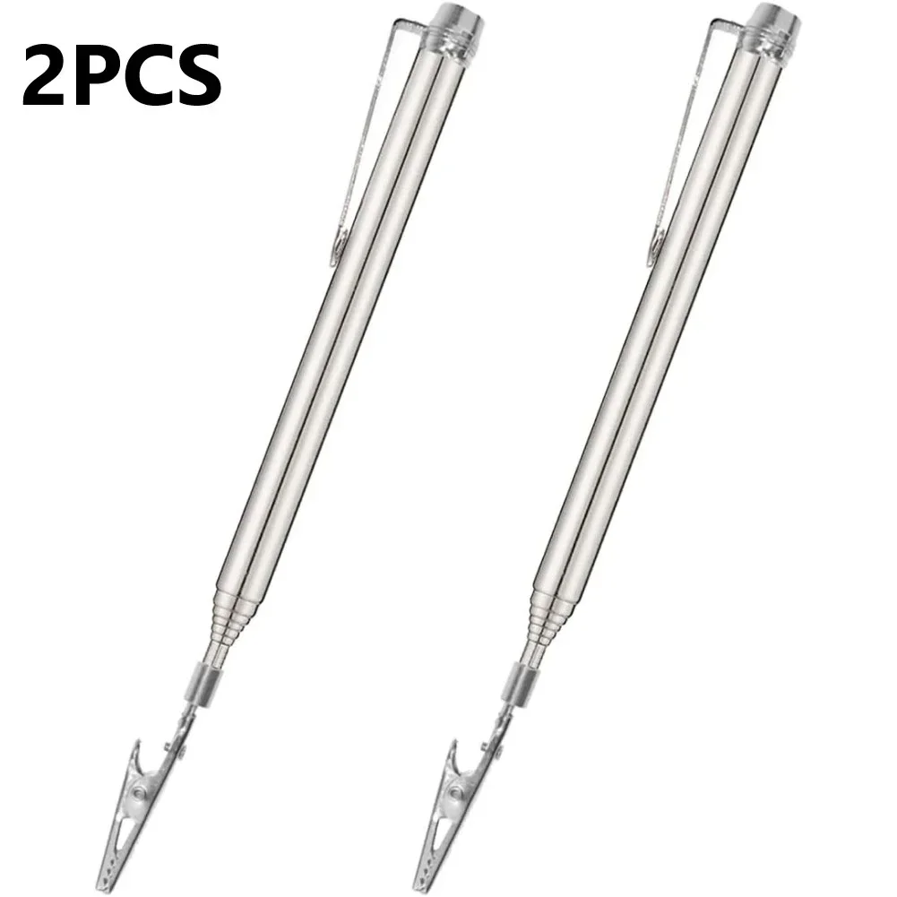 2PCS Telescopic Clips Stainless Steel For Air Conditioning Home Repairs Automotive Work Multimeter Pen Clip