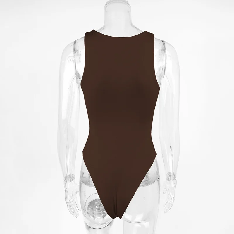 بدلة للجسم بدون أكمام للنساء برقبة دائرية للنساء كاكي أسود 2025 ملابس جديدة لخريف وشتاء #5