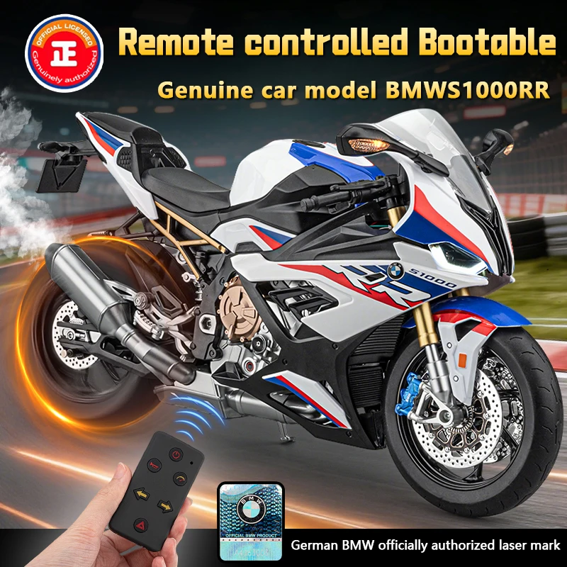 Officially Licensed BMW S1000RR Motorcycle 1:6 RC Car Toy Alloy Genuine Car Metal Diecast Model Sport Superbike Collectibles