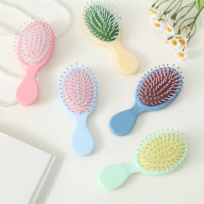 Mini cepillos para desenredar el cabello, masajeador antiestático, bolsa de aire, peine para el cabello húmedo y seco, cepillo portátil, accesorios de peinado para salón