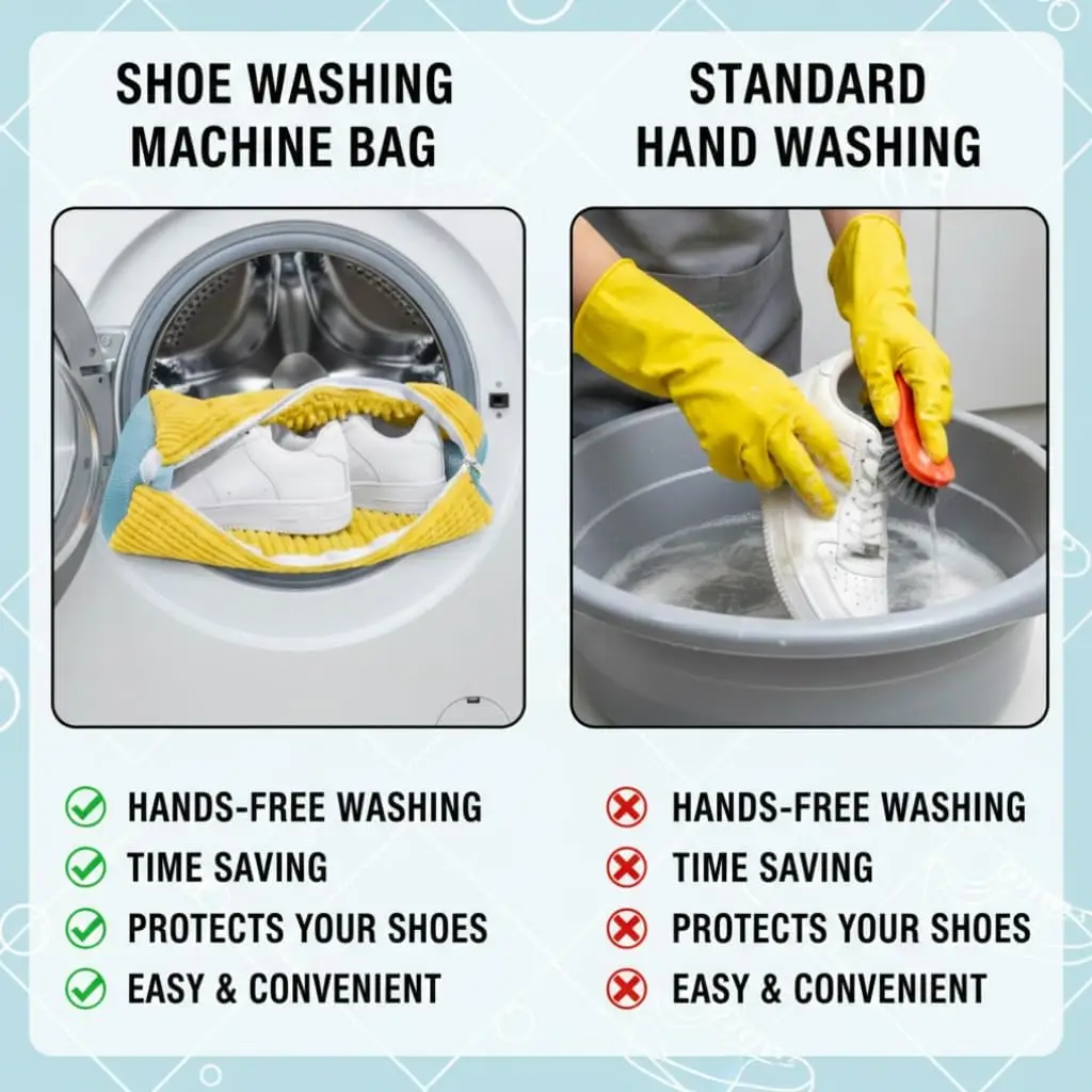 2-piece set, reusable sports shoe cleaning shoe bag, suitable for washing machines and dryers with self-locking zippers view 4
