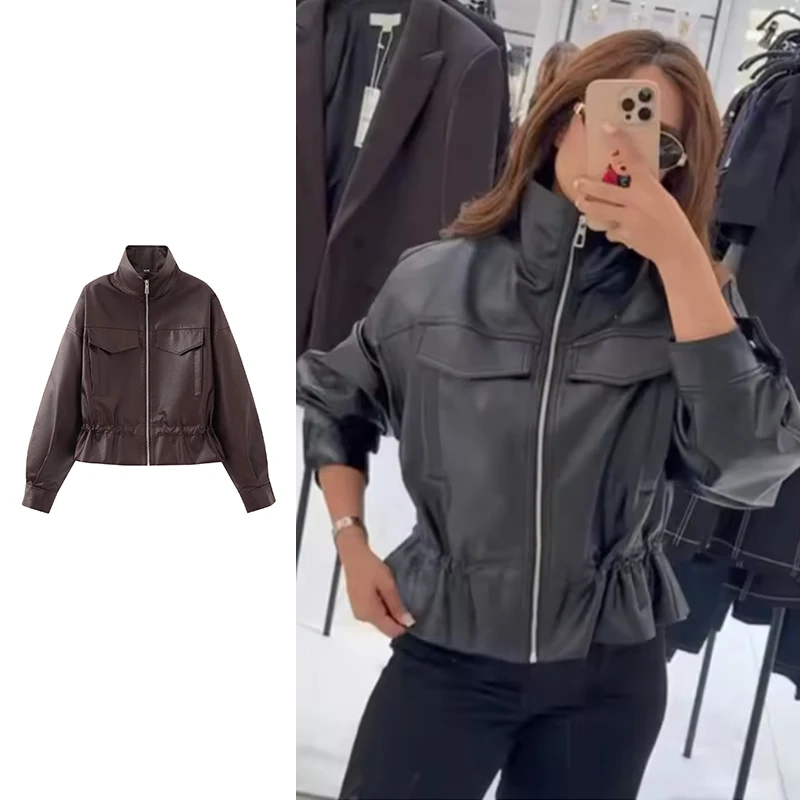 Women's Jackets Autumn 2026 New Fashion Youth PU Leather Warm Jackets Blouse Women's Fall Street Travel Holiday Comfortable Coat