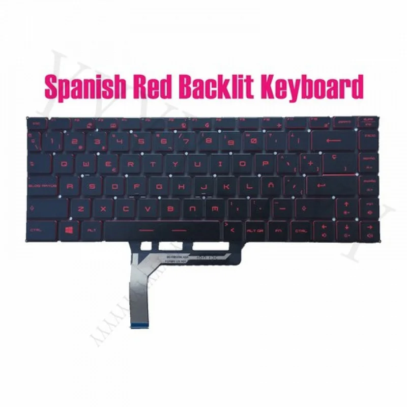 

QSpanish Red Backlit Keyboard for MSI 9S7-16R112 GF63 8RC/GF63 8RD(MS-16R1)
