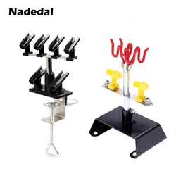 Professional Airbrush Holder Clamp-on aerografo Stand Kit 6 Mount Spray Gun Tabletop Bench Station for Airbrush 360Degree