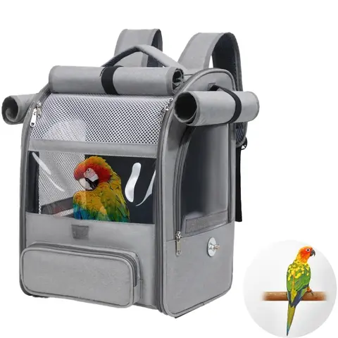 Portable Bird Carrier Bird Backpack Bag with Perch and Tray for Parrots Parakeets Cockatiels Pets Travel Large space Bird Cage
