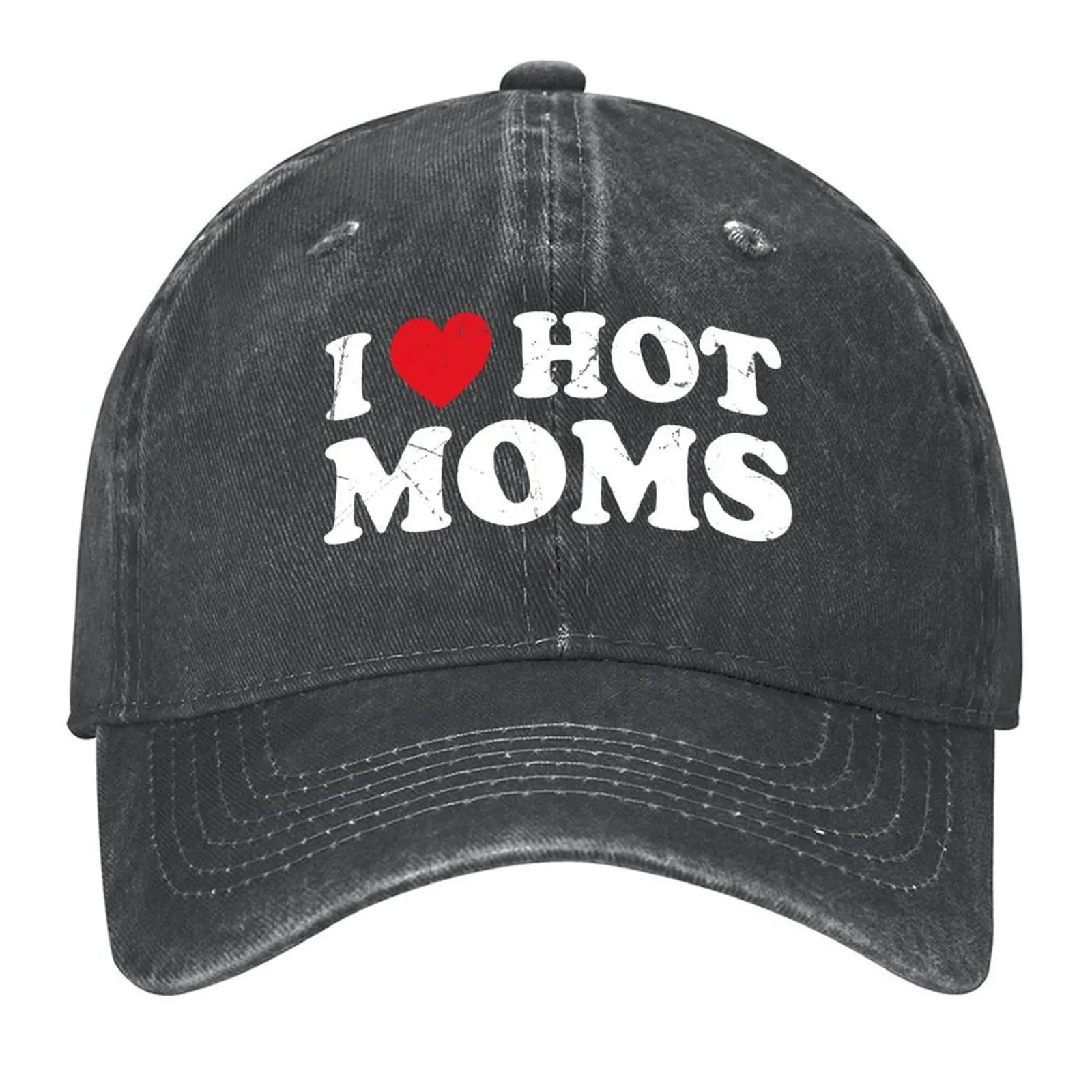 

I Love Hot Moms Shirt Funny Love Moms T-Shirt Baseball Cap summer hat Cosplay funny hat Luxury man cap Men Hats Women's