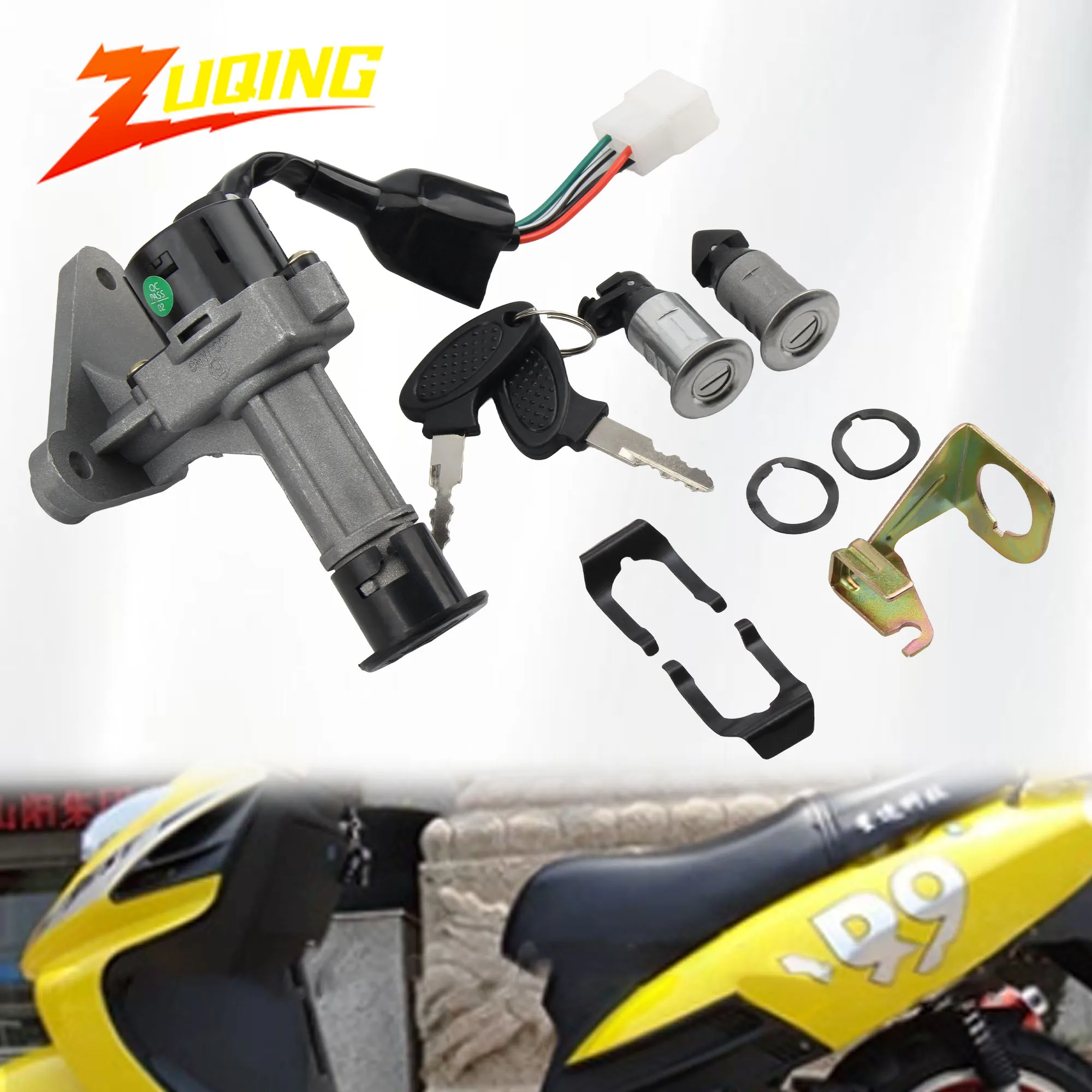 Motorrad Zündschloss Schlüssel Set Kit Für Yamaha ZY100-12 Gas Roller 50cc 150cc 139QMB GY6 Moped Roller Moped