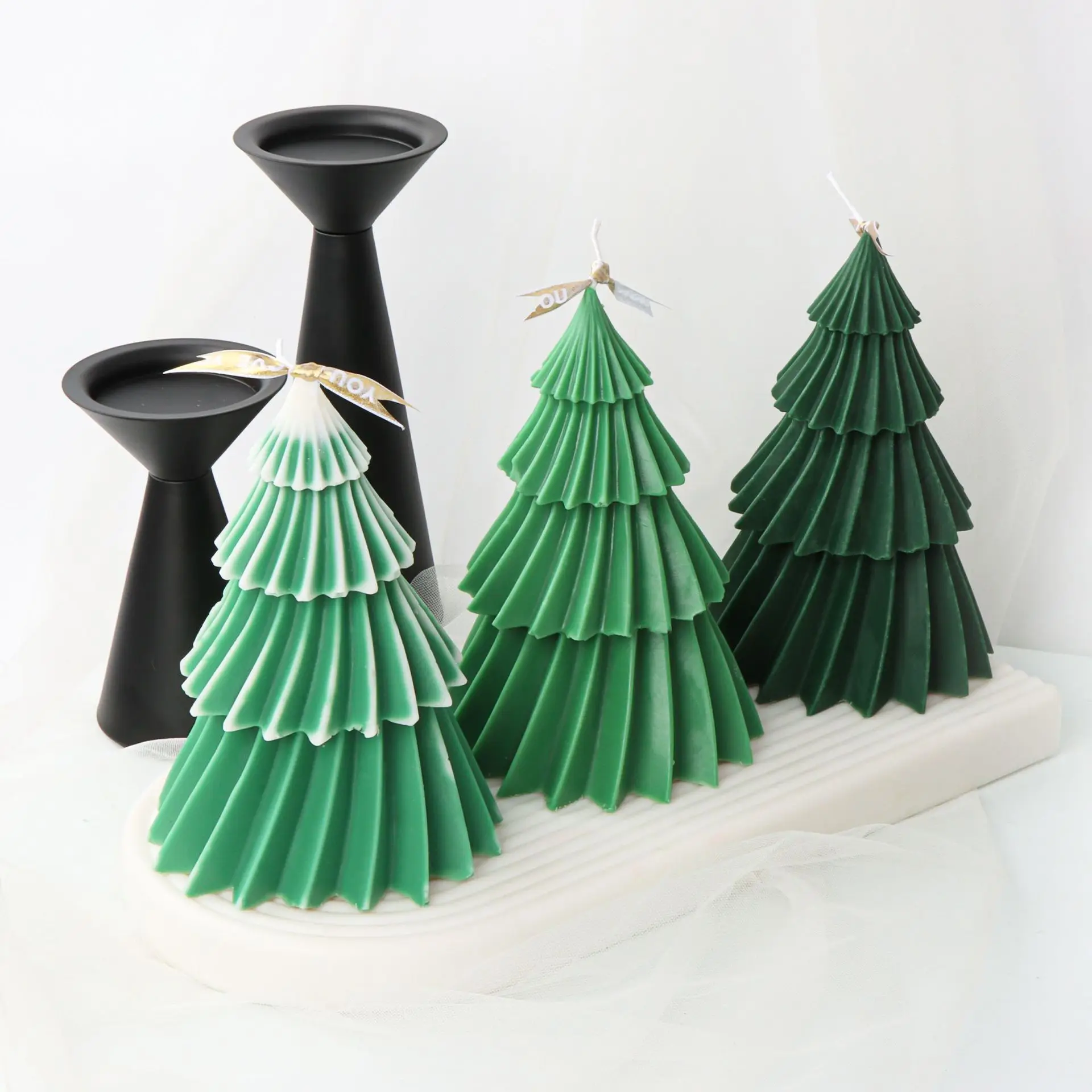 3D Christmas Tree Candle Silicone Mold DIY Christmas Candle Making Handmade Soap Paste Resin Baking Tool Holiday Gift