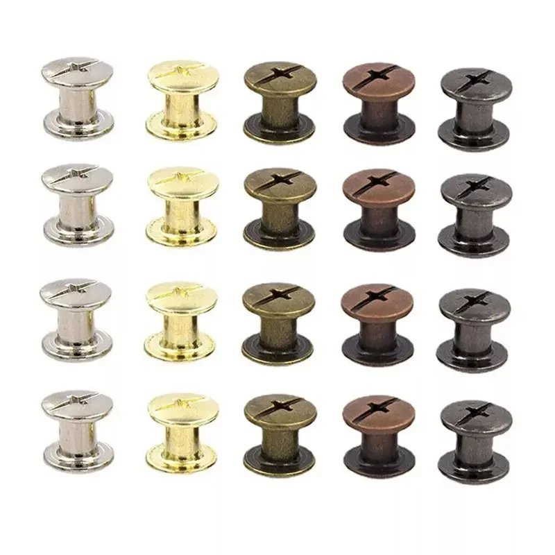 100sets Chicago Binding Screws Leather Rivets 5*6 for Bag Accounk Photo Album Screw Books Butt Assembling Studs Bolts