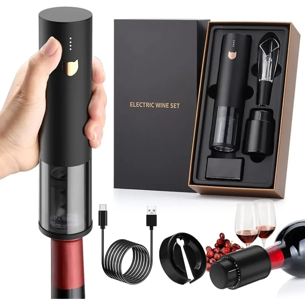 

Electric Wine Opener-Wine Gifts-Automatic Wine Opener Rechargeable-Cordless Electric Corkscrew-Wine Bottle Opener