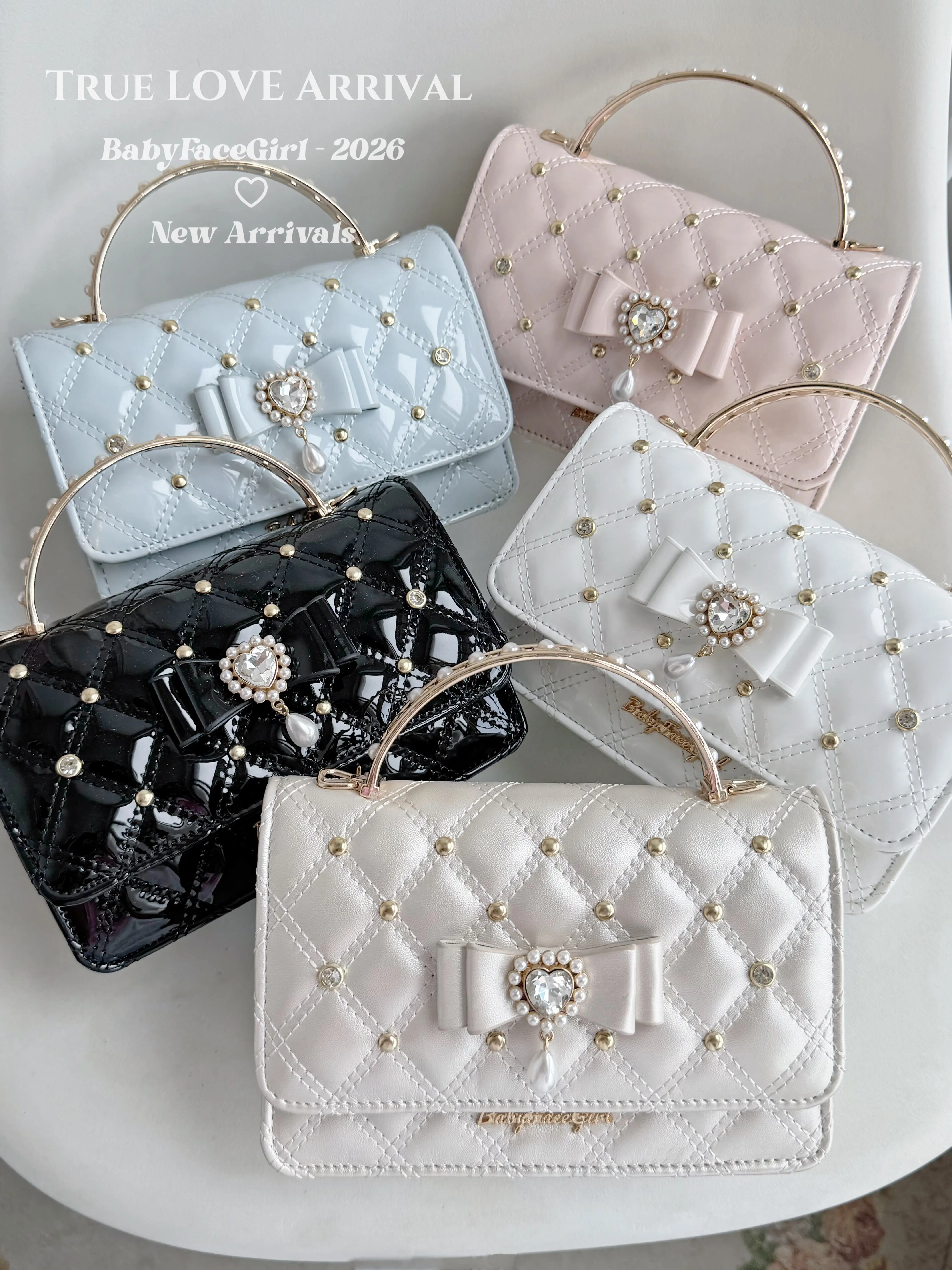 Original Sweet Lolita Rhinestone Pearl Bow Shoulder Messenger Bag for Women Japanese Portable Messenger Mass-produced Bud Bag