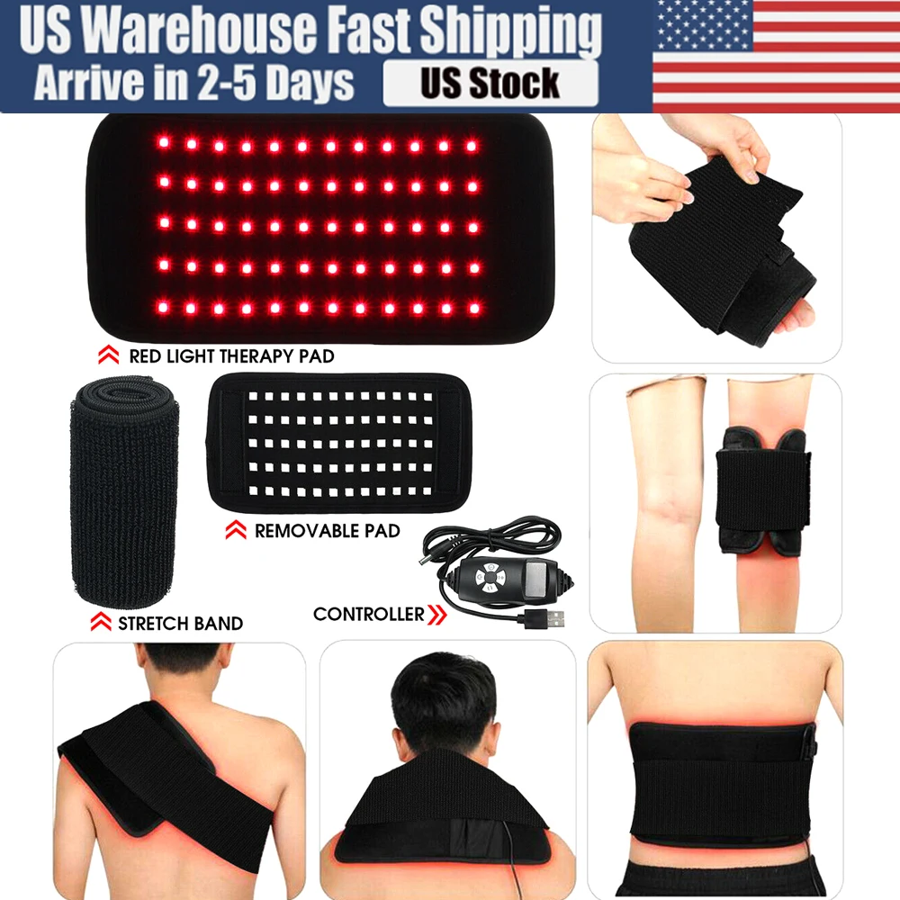 

1Set NEW 850nm Therapy Waist Wrap Pad Belt Near Infrared Red Light Pain Relief 30W 660nm For Body Fatigue Muscle Body Relief