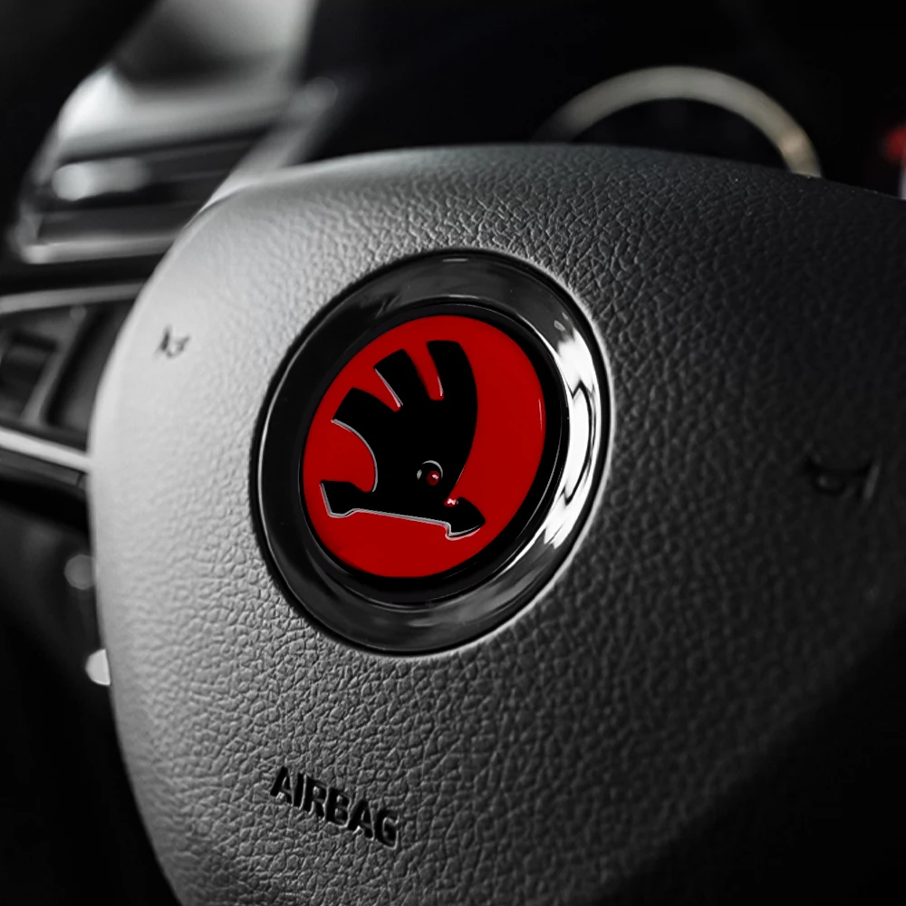 63mm Auto-Styling ABS Logo Lenkrad-Emblem Aufkleber für Skoda Octavia Mk3 Fabia 2 Superb 3u 2 Kamiq Kodiaq VRS Karoq – Detail 10