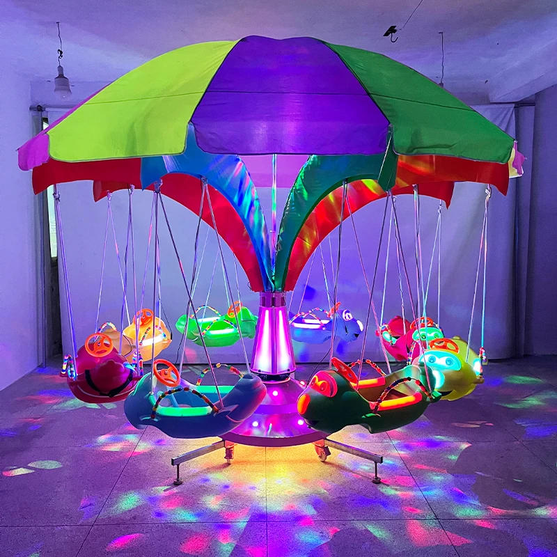 Factory Direct 2026 certification Shopping Mall Indoor/Outdoor 8 Seater Merry-Go-Round Swing Chair Commercial Small Carousel