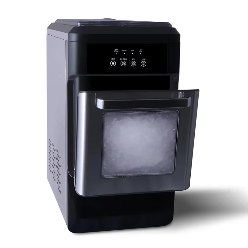 Self-Cleaning Ice Maker Countertop Chewable Particle Ice Crunchy Pellet Ice Cubes Maker Machine