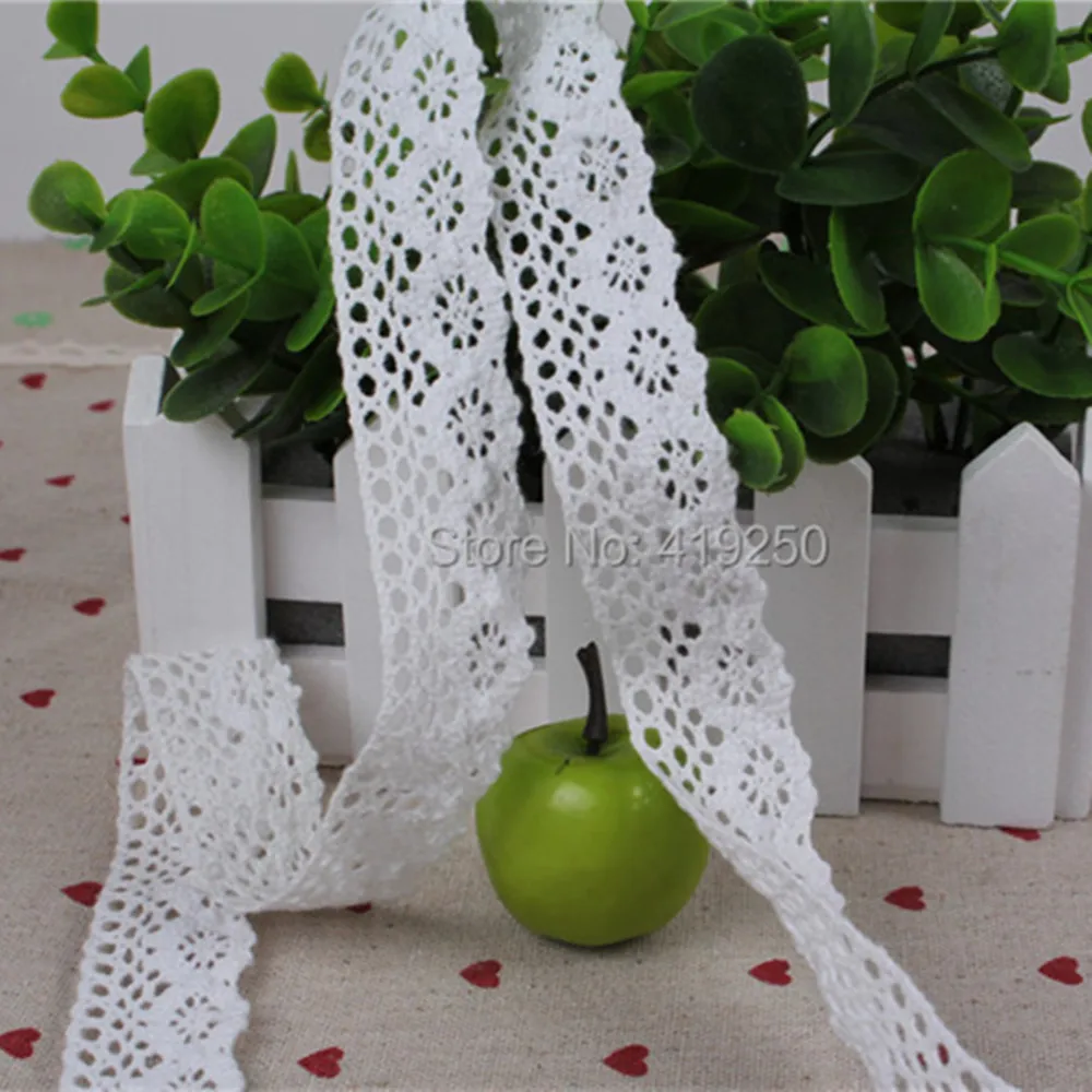 

200 Yard 100% White Cotton Lace Crochet Ribbon Wedding Sewing Bridal Bow wholesale .Free shipping!Lace Trim Edging Wedding