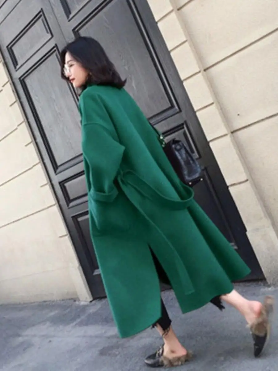 autumn-winter-new-sle-faionable-dragon-and-phoenix-woolen-coat-loose-ular-women's-knee-length-overcoat-with-belt