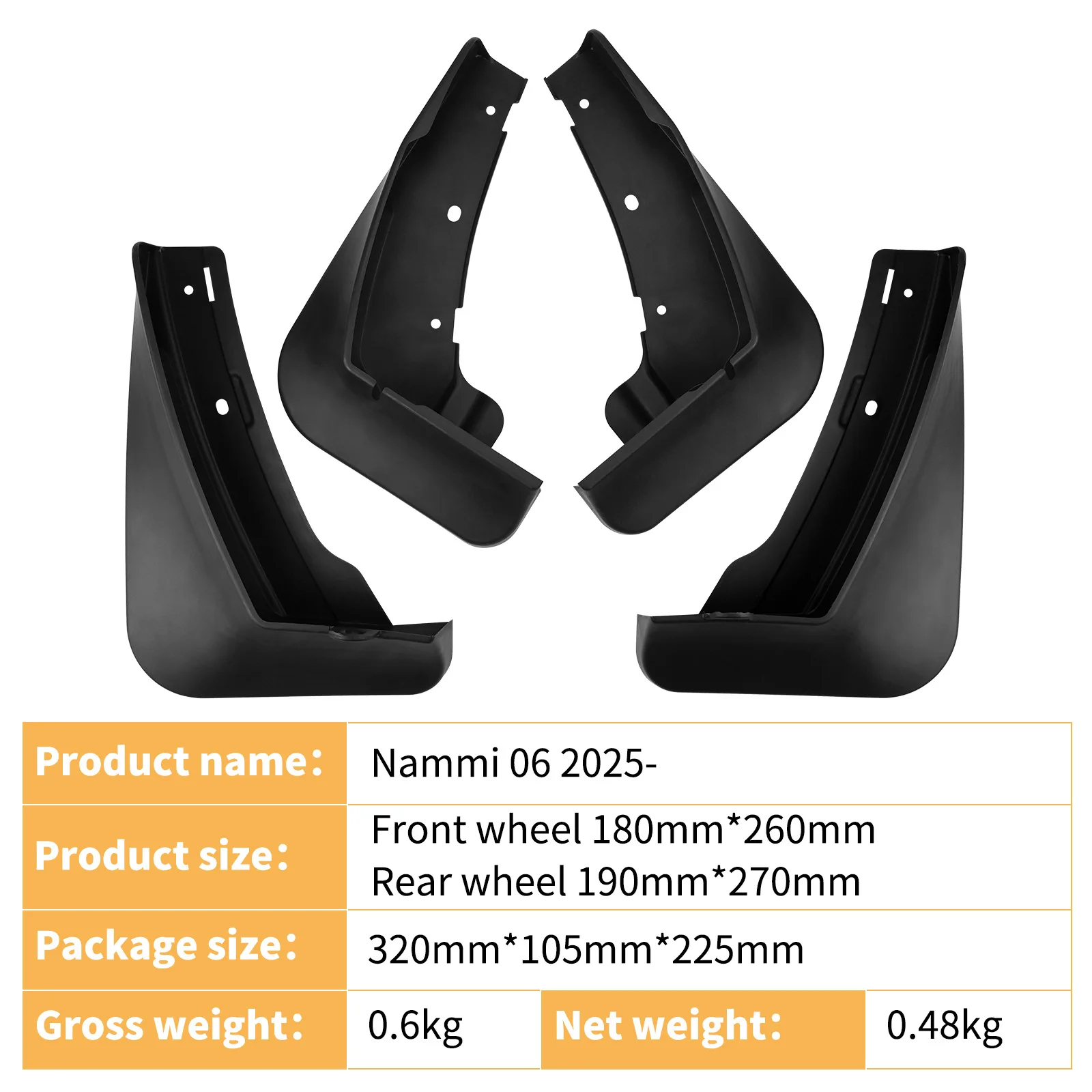 For DONGFENG VIGO Nammi 06 2025 Car Mudguards Plastic Fender Cover Flares Splash Guard Cover Auto Mud Flaps Accessories
