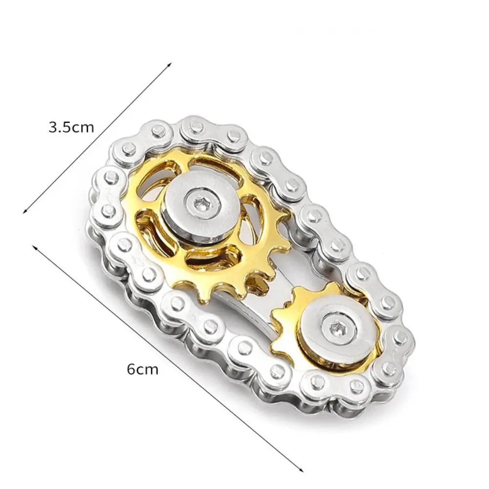 Cadenas de engranaje Fidget Spinner giroscopio Spinning Top mano Spinner cadena engranaje dedo piñón rueda de Metal engranaje cadena giroscopio