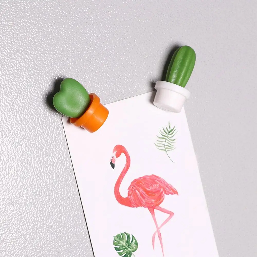 Cute Refrigerator Succulent Home Decoration Cactus Fridge Magnets Message Sticker