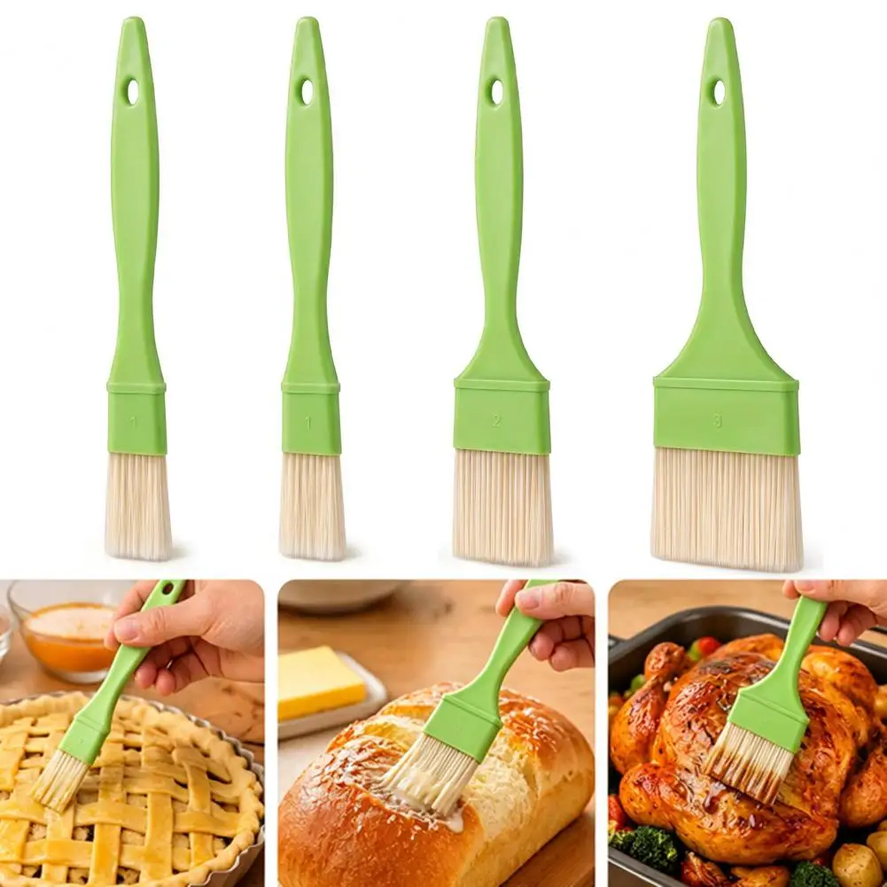 Heat Resistant Kitchen Tool Pastry Brush for Baking 4pcs Pastry Brush Set with Soft Heat-resistant Bristles for Baking