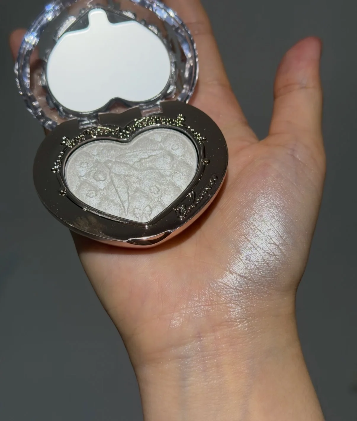 Colorrose Blush Highlighter Built-in Mirror Pink Purple Sparking Satin Luxurious Embossed Dreamy Princess Lasting Daily Makeup
