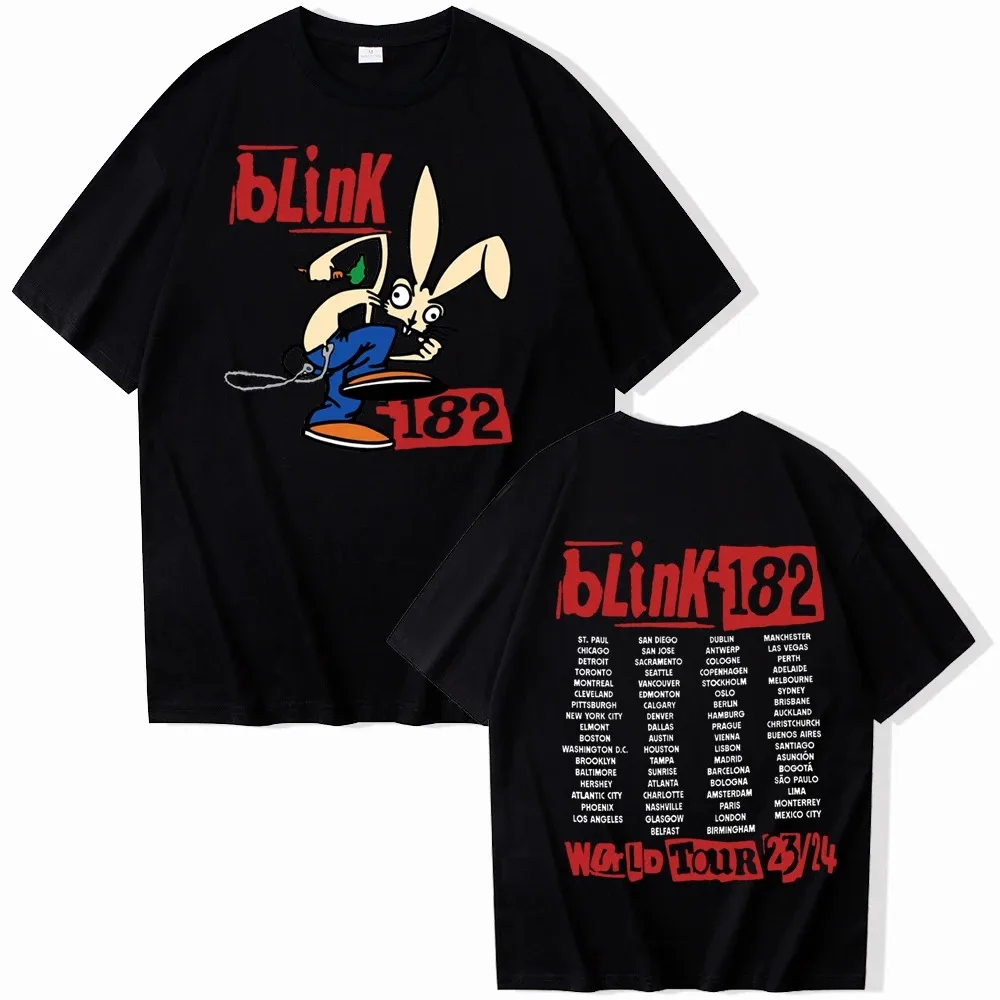 2024 Blink 182 World Tour t-shirt uomo donna o-collo camicie a maniche corte