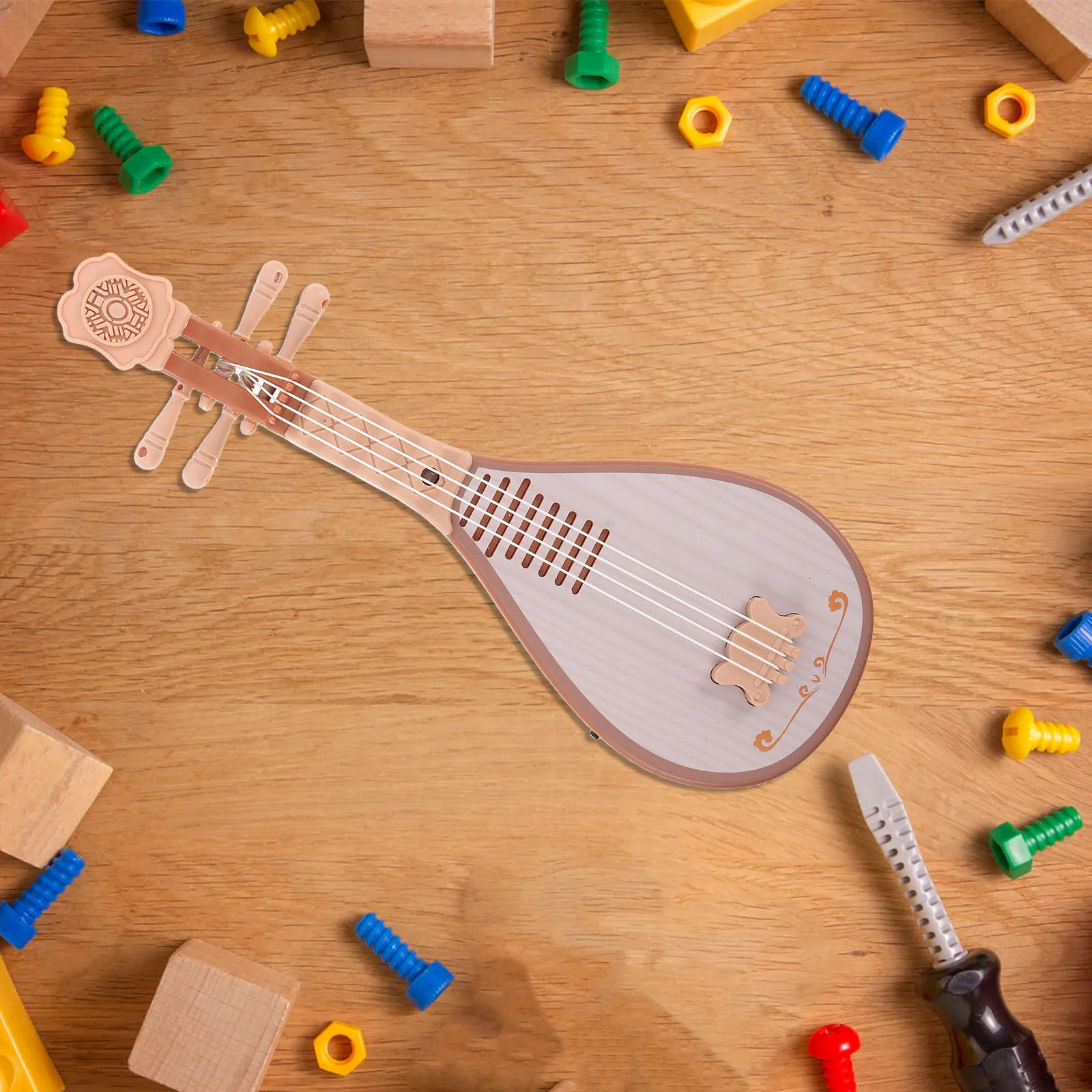 

Lightweight Chinese Pipa Instrument: Realistic Playable String Music Device for Children Cultural Heritage Learning Photo Prop
