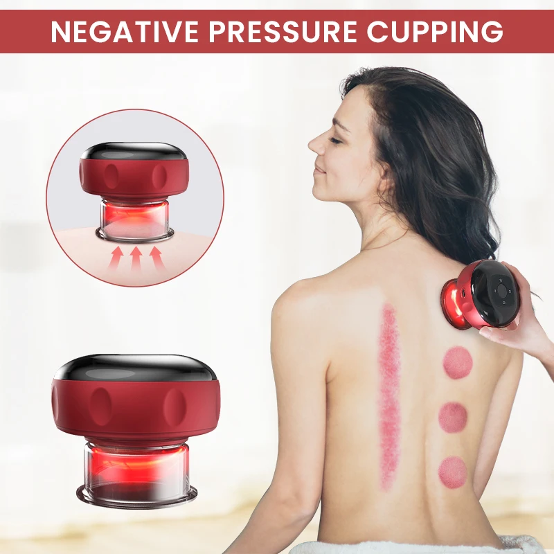 

Electric Vacuum Cupping Massager Suction Cup Anti-Cellulite Treatment Massager Muscle Stimulator Gua Sha Acupressure Fat Burner