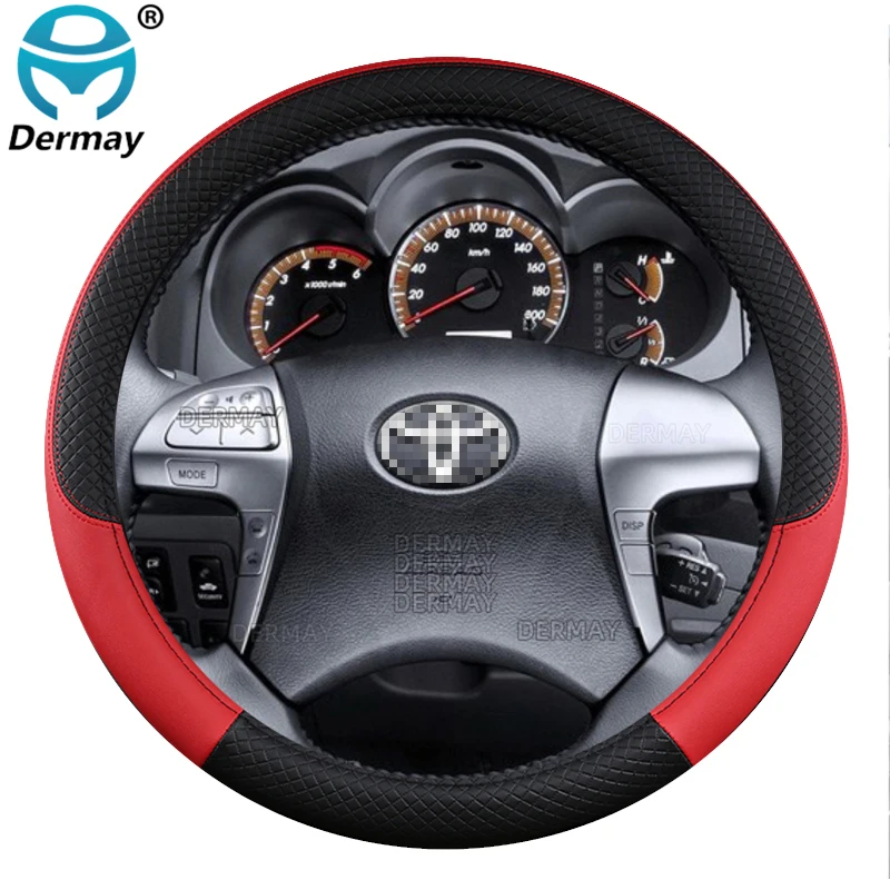 for Toyota Hilux Car Steering Wheel Cover PU Leather Non-slip 9 Colors Auto Accessories Fast Shipping