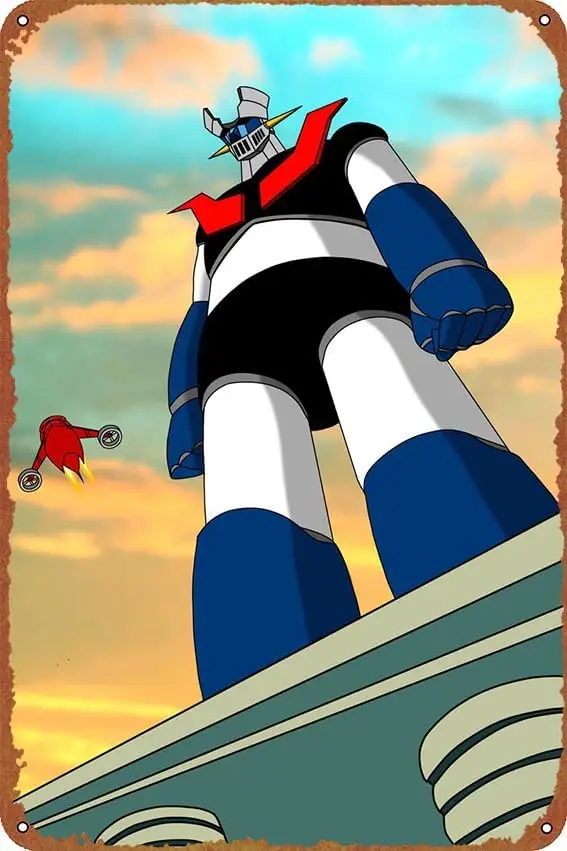 MAZINGER Z INTRO COVER Animation Posters Tin Signs Retro Metal Movie Tins for Bar Pub Home Cafes Wall Decor, 8X12 Inch (20X30 CM