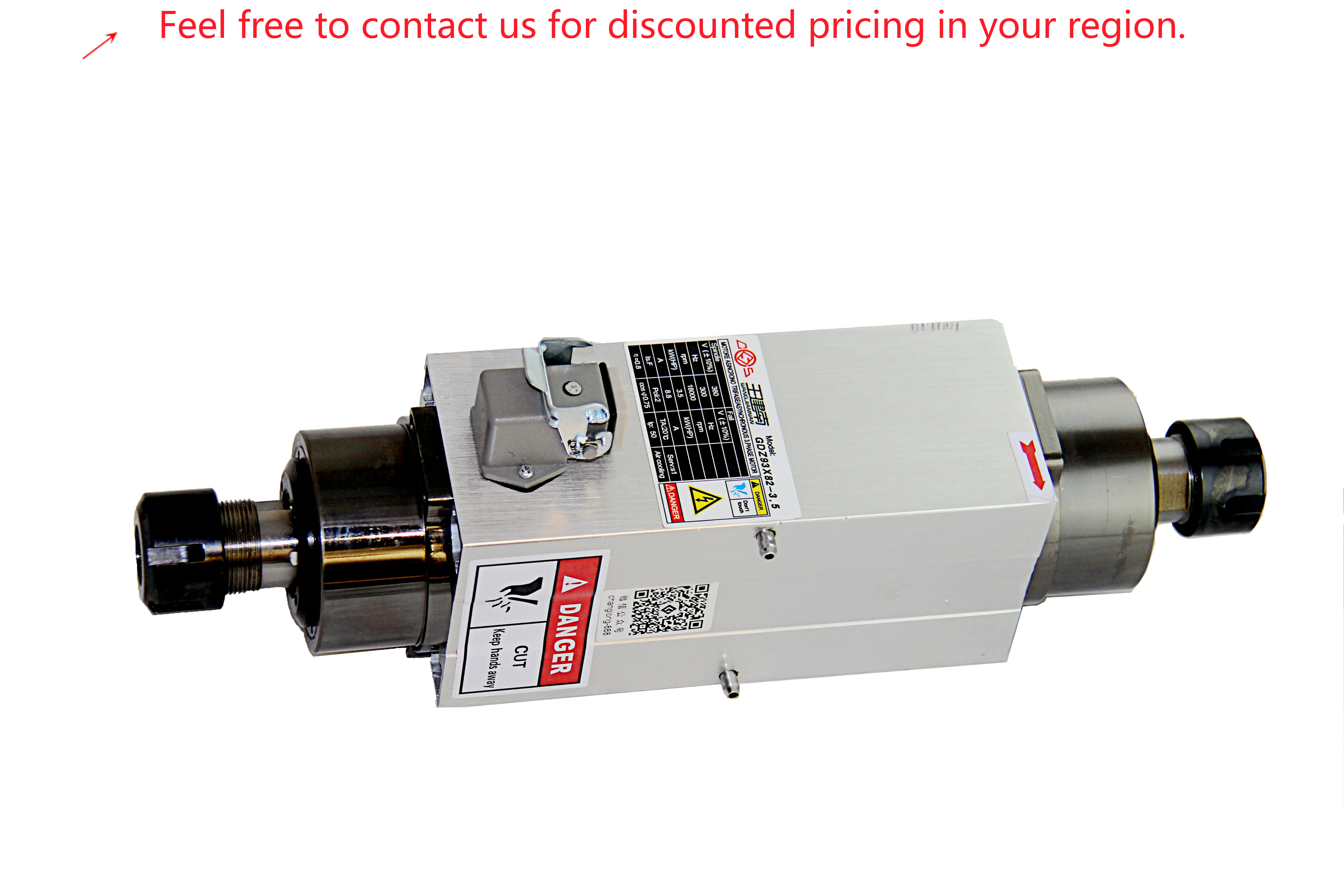 

3.5kw 18000rpm Dual Axis Square Air Cooled Electric Spindle Motor For CNC Machine