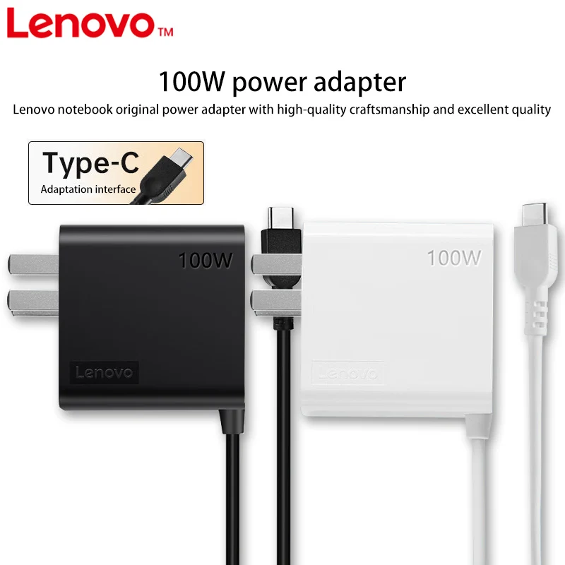 Laptop Power Adapter Lenovo Power Adapter Type-C 100W [20V 5.0A] All-In-One Portable Mobile Phone Computer High-Speed Charger Suitable for Xiaomi Huawei Mobile Phone Color