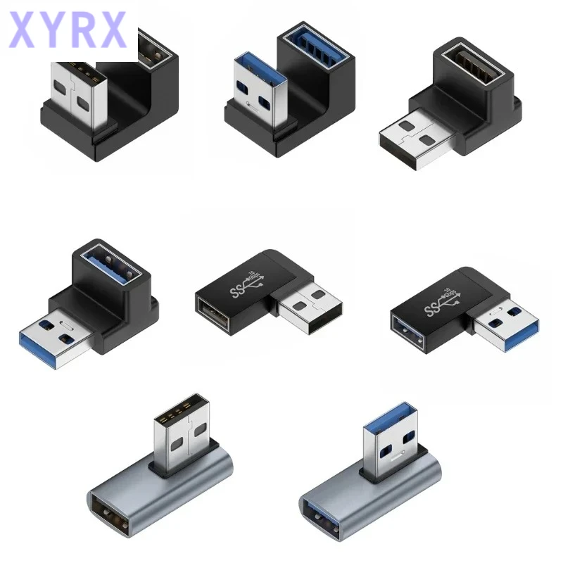 90 Degree USB 3.0 Male to Female Right Angle Extension Adapter USB Upward Elbow Adapter 10Gbps For Laptop PC Connector Converte