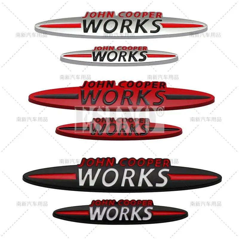 Estilo de coche JCW John Cooper Works, emblema adhesivo de Metal 3D, insignia para maletero, pegatina para guardabarros, calcomanía corporal para Mini Cooper Clubman Paceman